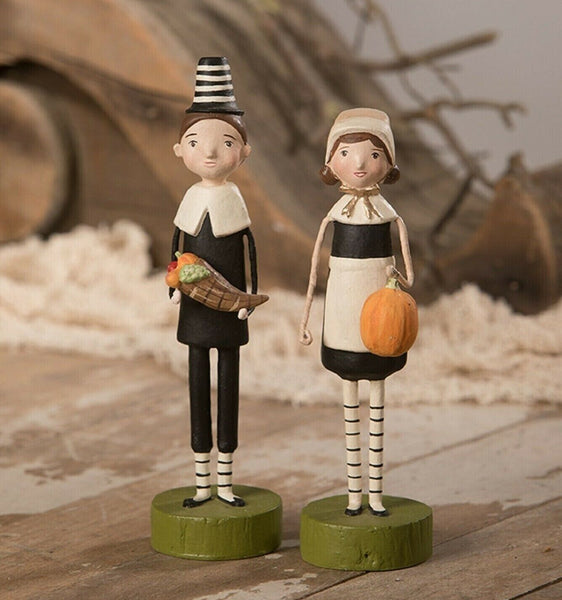 Harvest Pilgrim Couple | Bethany Lowe Thanksgiving Decorations ...