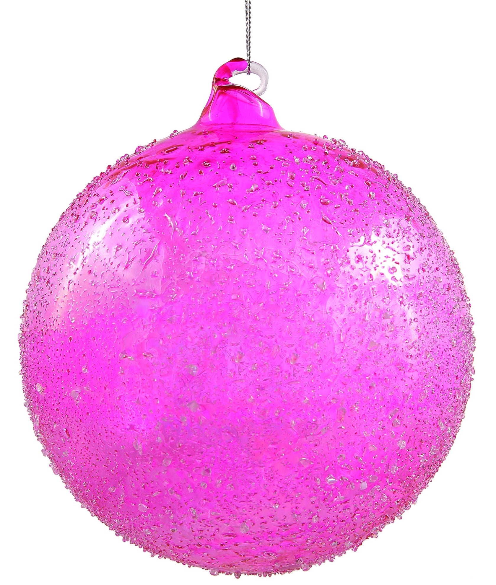 Jim Marvin Fuchsia Beaded Glass Ball Ornaments