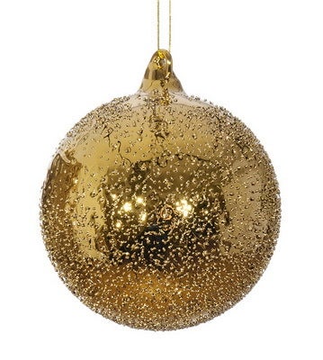 Jim Marvin Copper Gold Beaded Art Glass Ornaments
