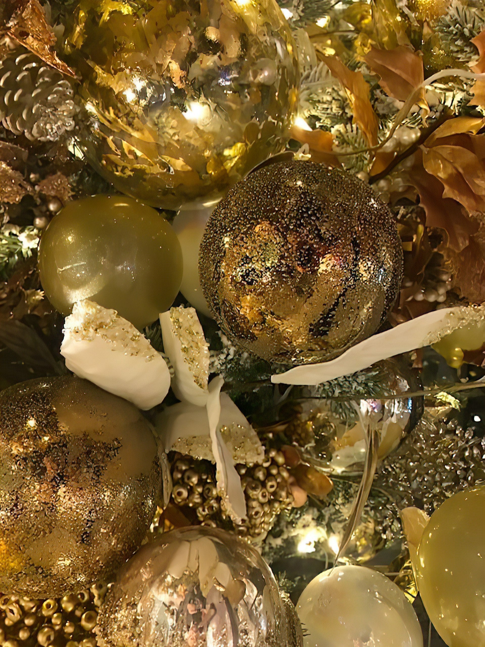 Jim Marvin Gold Glass Ball Ornaments