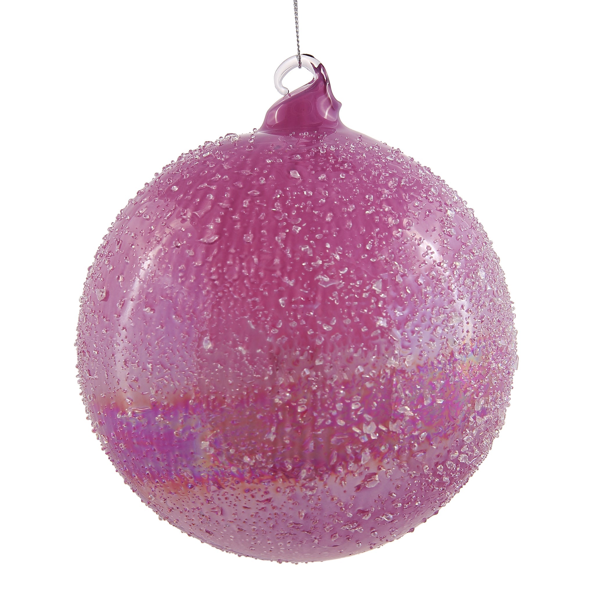 Jim Marvin Beaded Mauve Glass Ball Ornaments