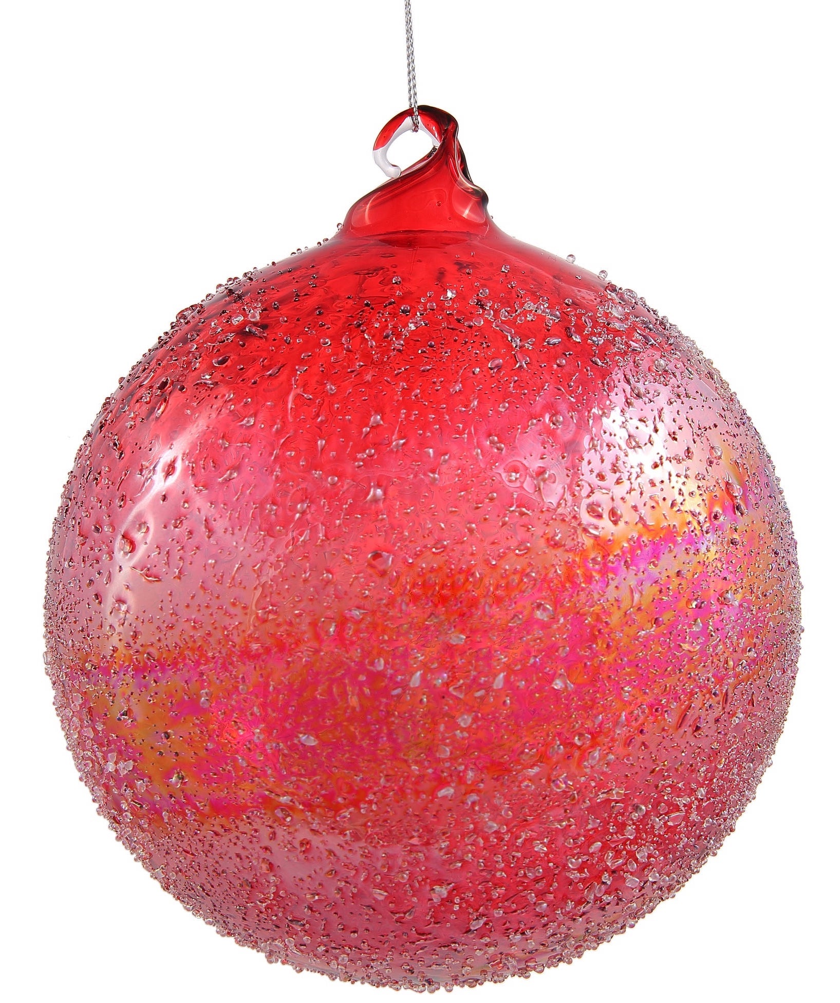 Jim Marvin Red Beaded Glass Ball Ornaments
