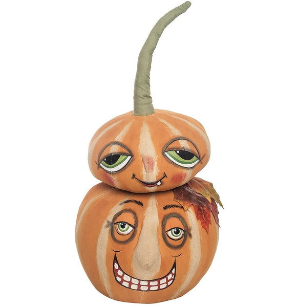 Joe Spencer Pumpkin Stack | Cloth Jack-O-Lantern Dolls - TheHolidayBarn.com