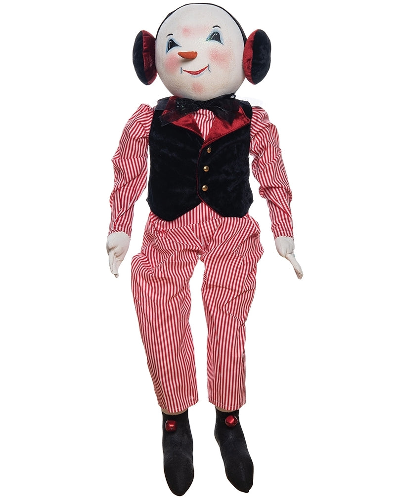 Joe Spencer Sheldon Snowman Doll with Earmuffs