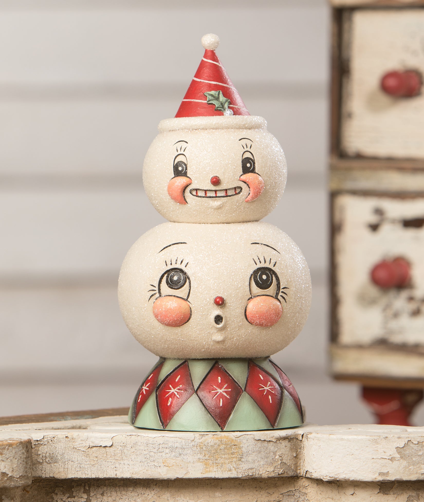 Frosty Finial Snowman Stack Container by Johanna Parker