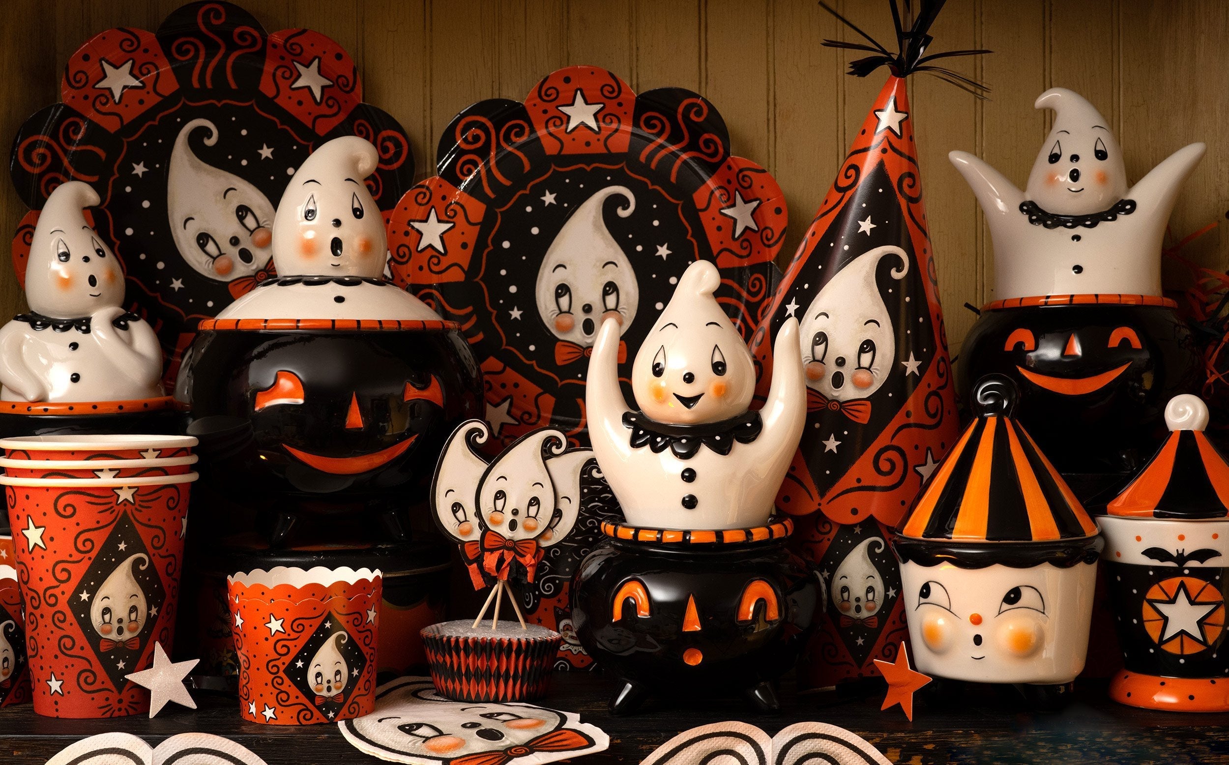 Johanna Parker Halloween Ghosts Ceramic Containers & Partyware