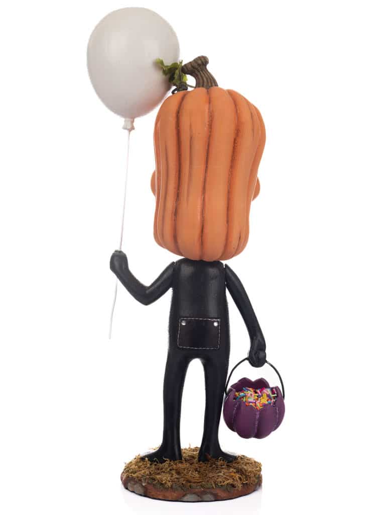 Katherine's Collection Buddy Bones Trick or Treater Pumpkinhead Skeleton with Balloon - Backside