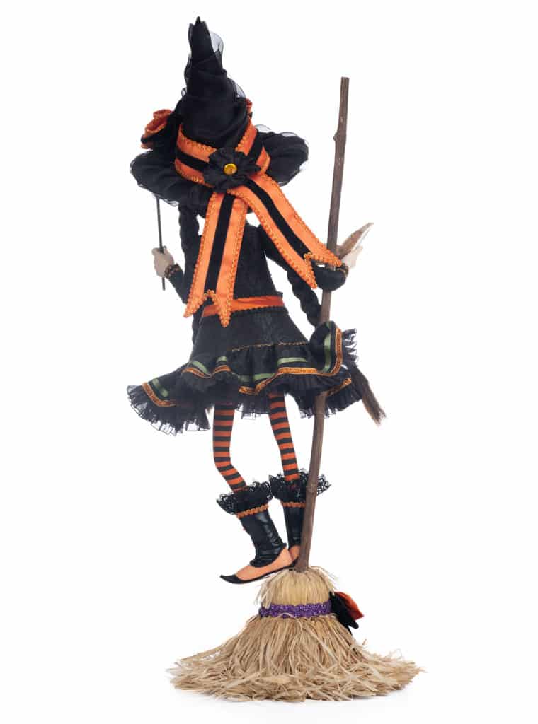 Katherine's Collection Hilary Blackroot Witch on Broom Doll