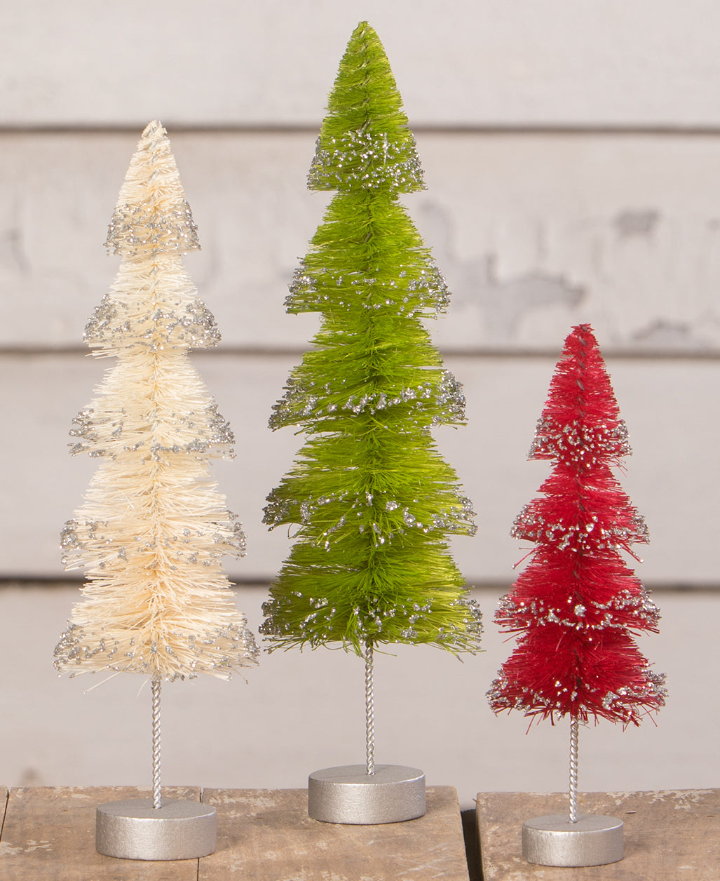 Layered Christmas Bottle Brush Trees by Bethany Lowe