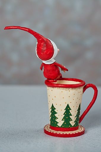 Lori Mitchell Cocoa and Cookies Santa Mug Figurine - New 2023 Christmas