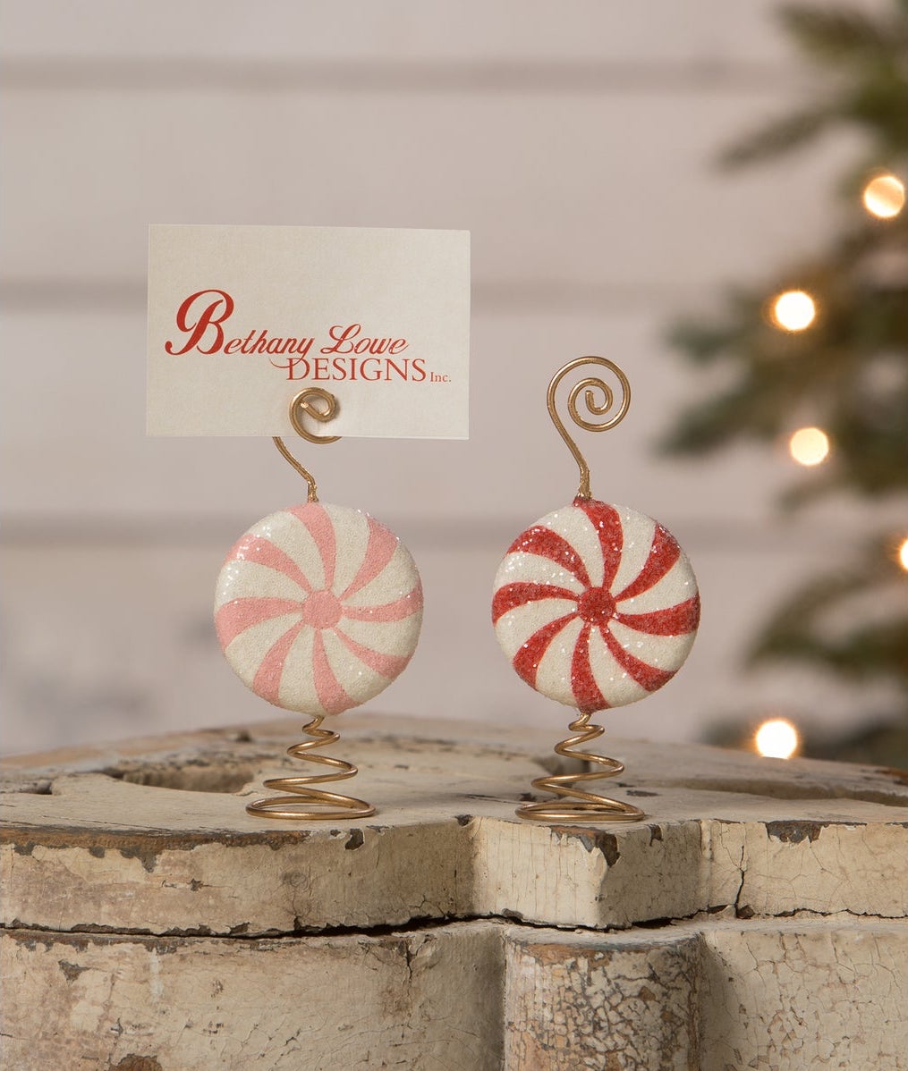 Peppermint Candy Placecard Holders, Pink & Red