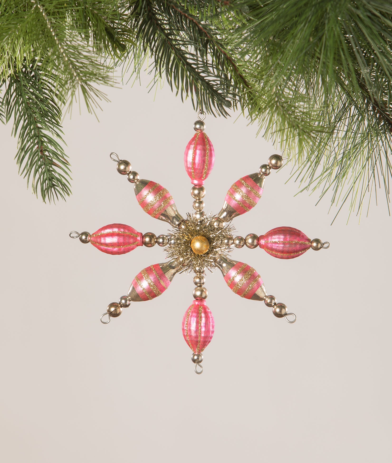 Hot Pink Starburst Ornaments, Set of 6