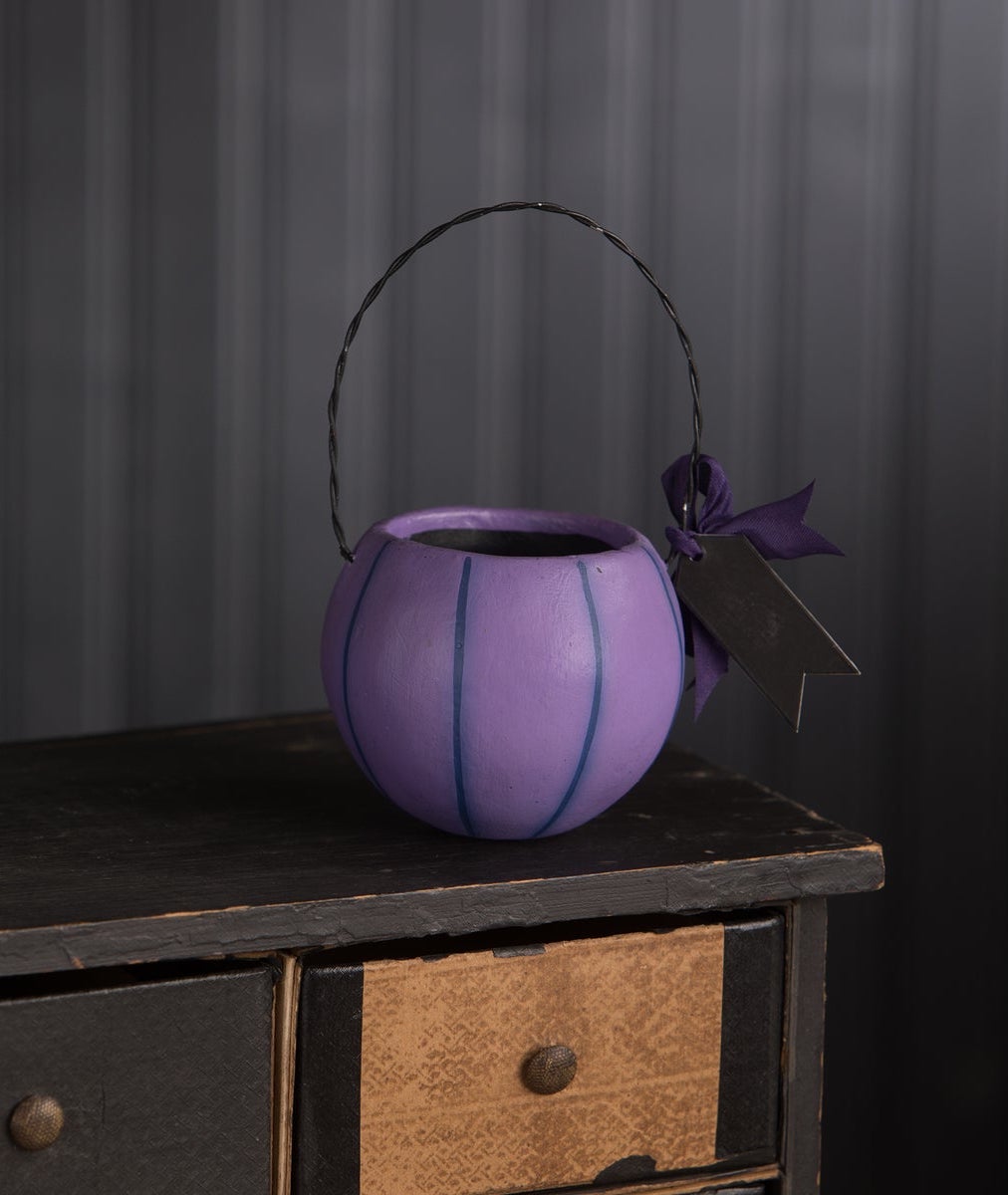 Small Purple Pumpkin Bucket - Halloween Decorations