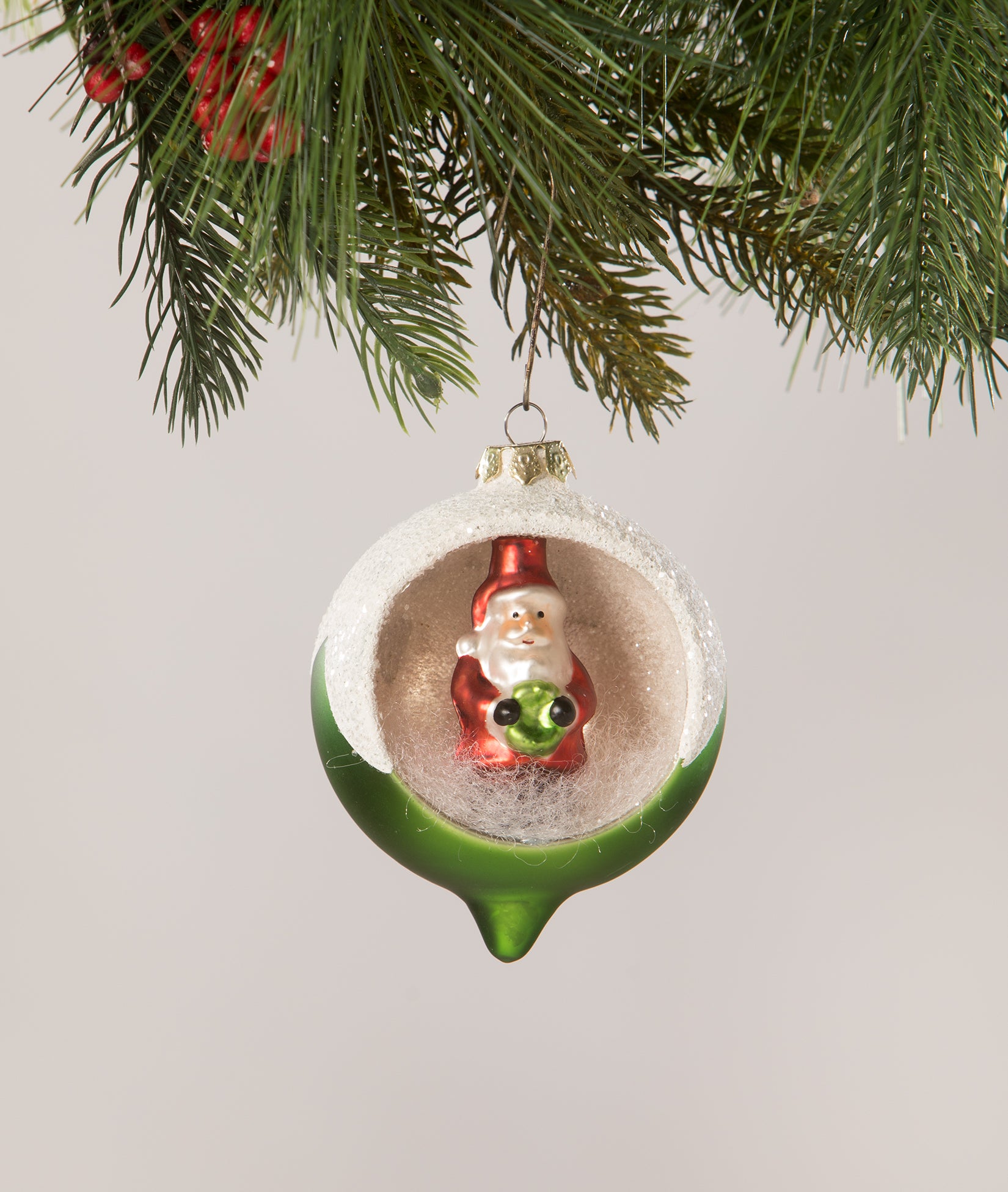 Retro Santa Indent Ornament by Bethany Lowe