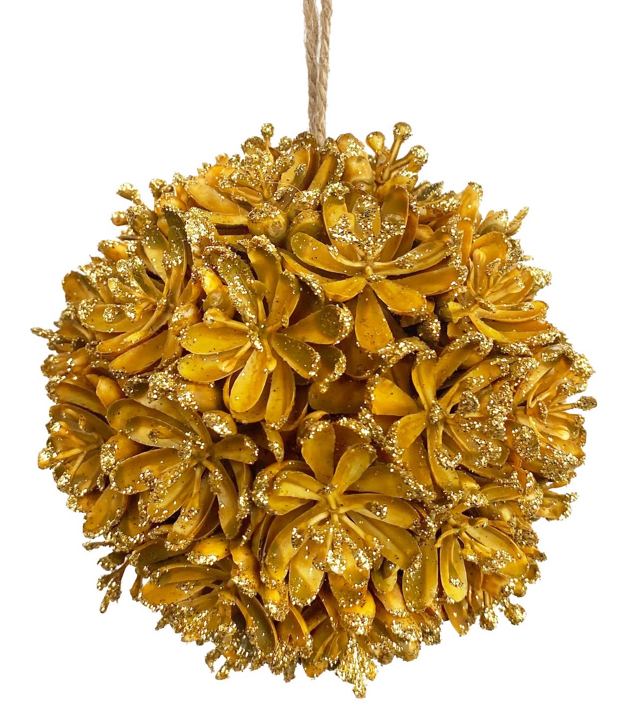 Seed Pod Orb Ornament, Mustard