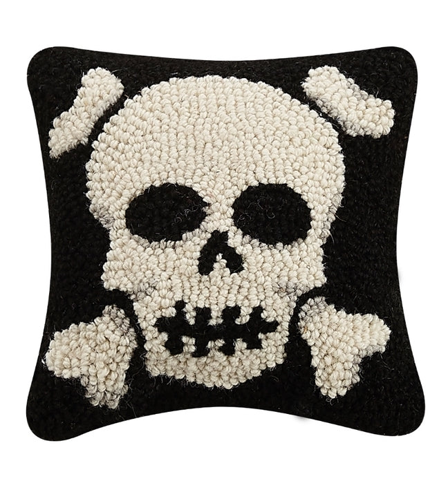 Skull & Crossbones Hooked Pillow