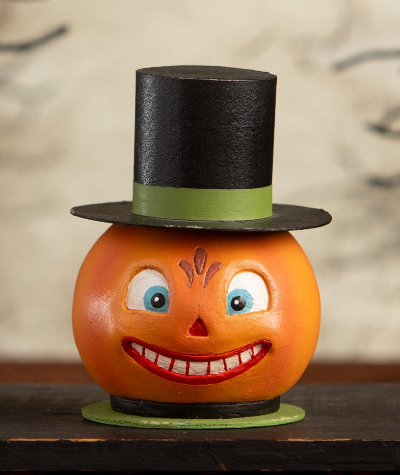 Smiling Pumpkin Container vintage Halloween reproduction by Bethany Lowe.