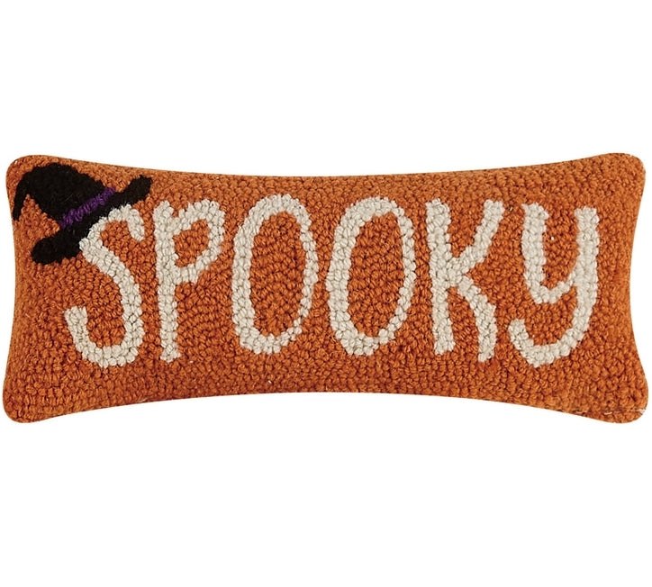 Spooky Hooked Pillow with Witch Hat