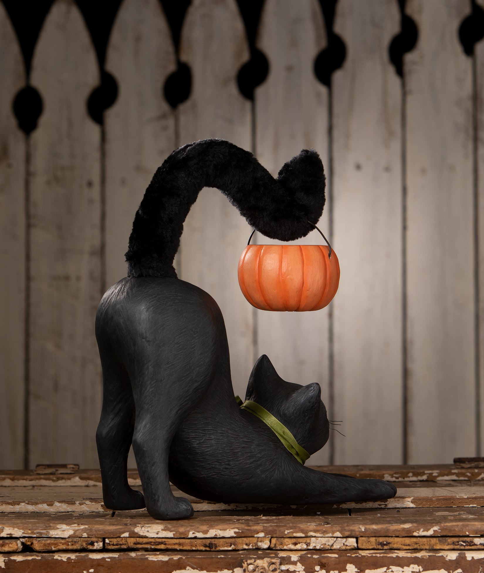 Pumpkin Prowler Cat - Vintage-Inspired Halloween Decorations  from the Bethany Lowe Halloween Collection.