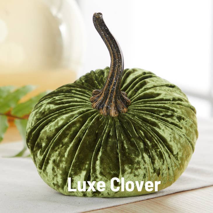 Velvet Pumpkins, Green - Luxe Clover