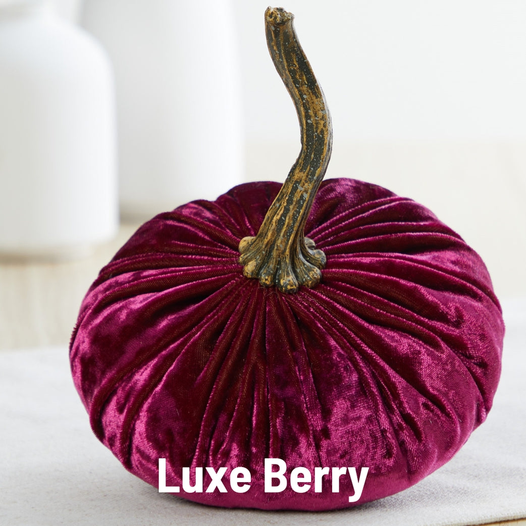 Berry Pink Velvet Pumpkins, Luxe