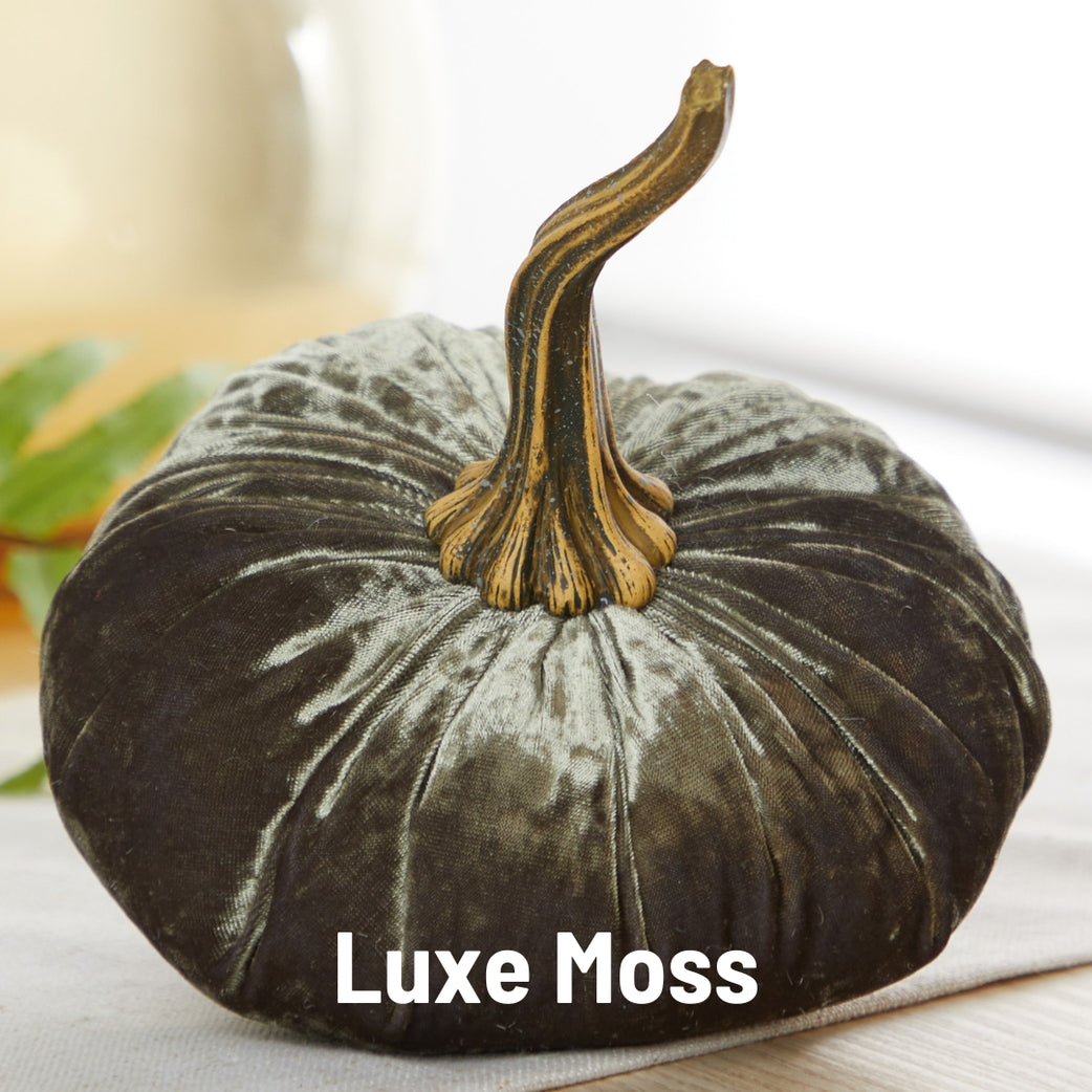 Velvet Pumpkin, Luxe Moss Green