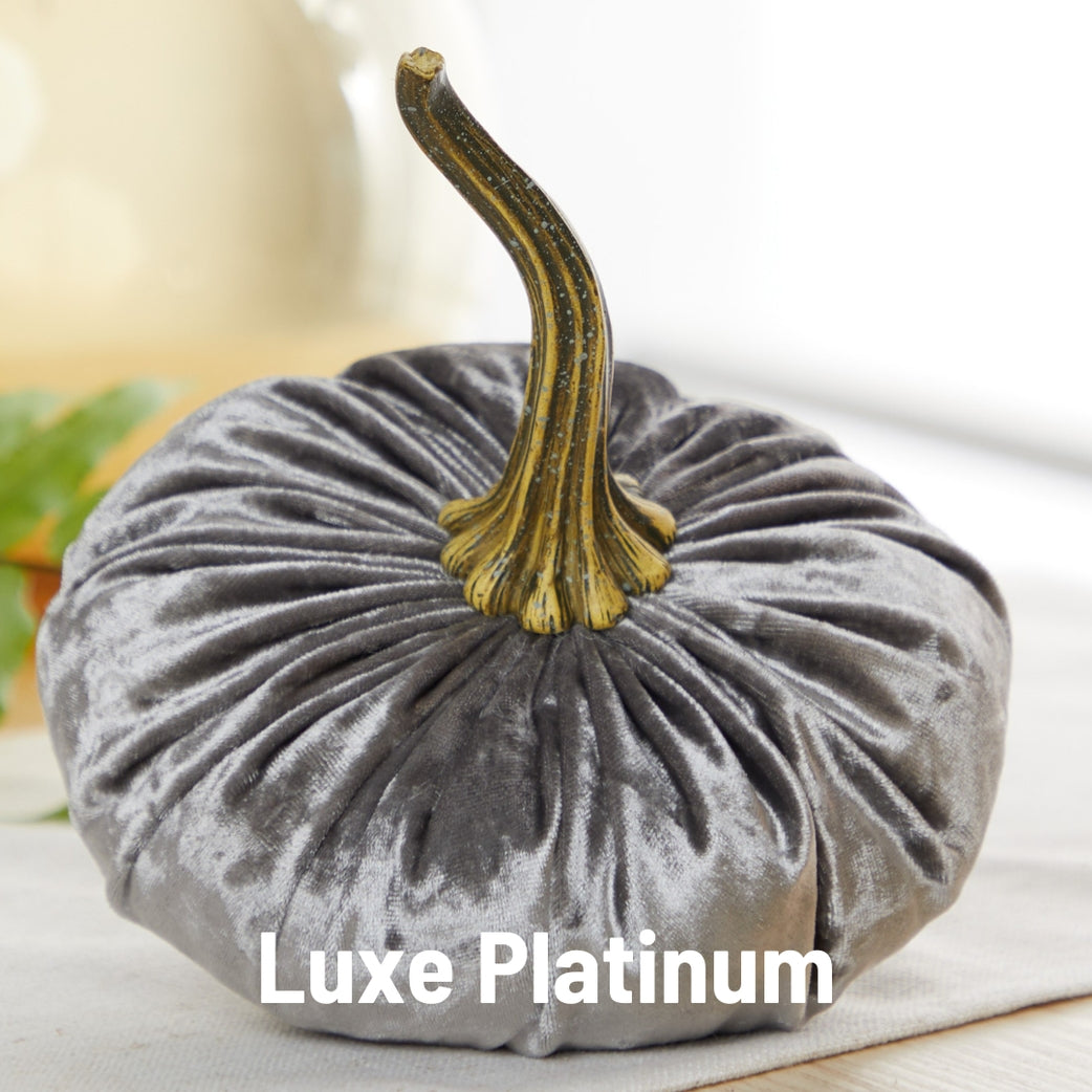 Velvet Pumpkin in Luxe Platinum Gray - Large