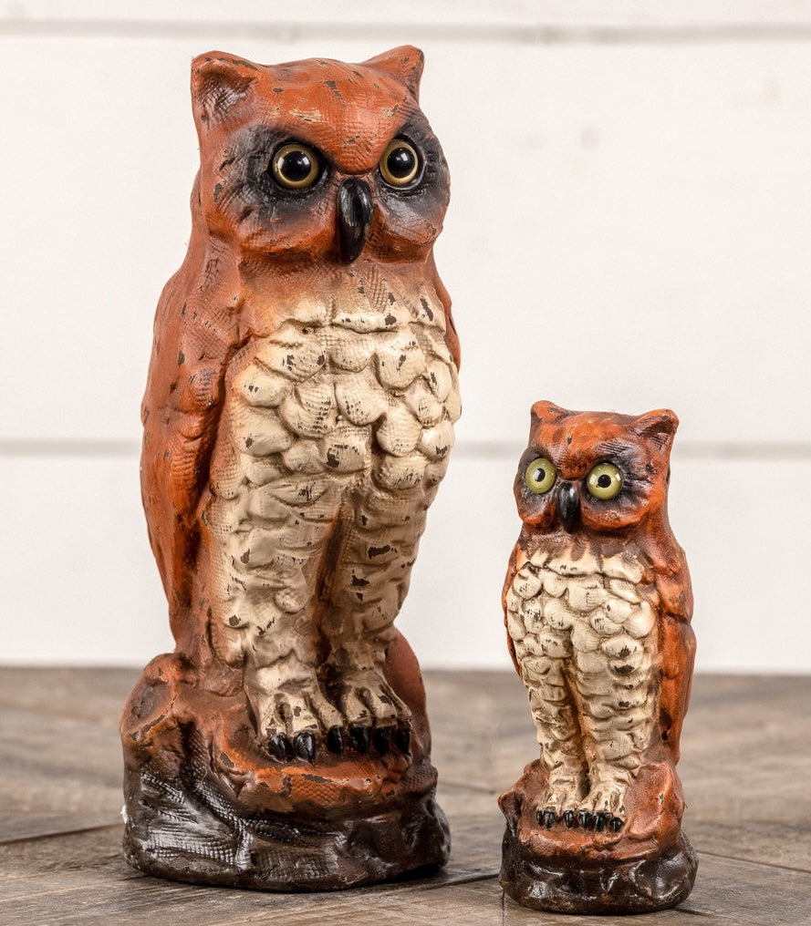 Orange Owl  Decorations - Unique Halloween Figurines