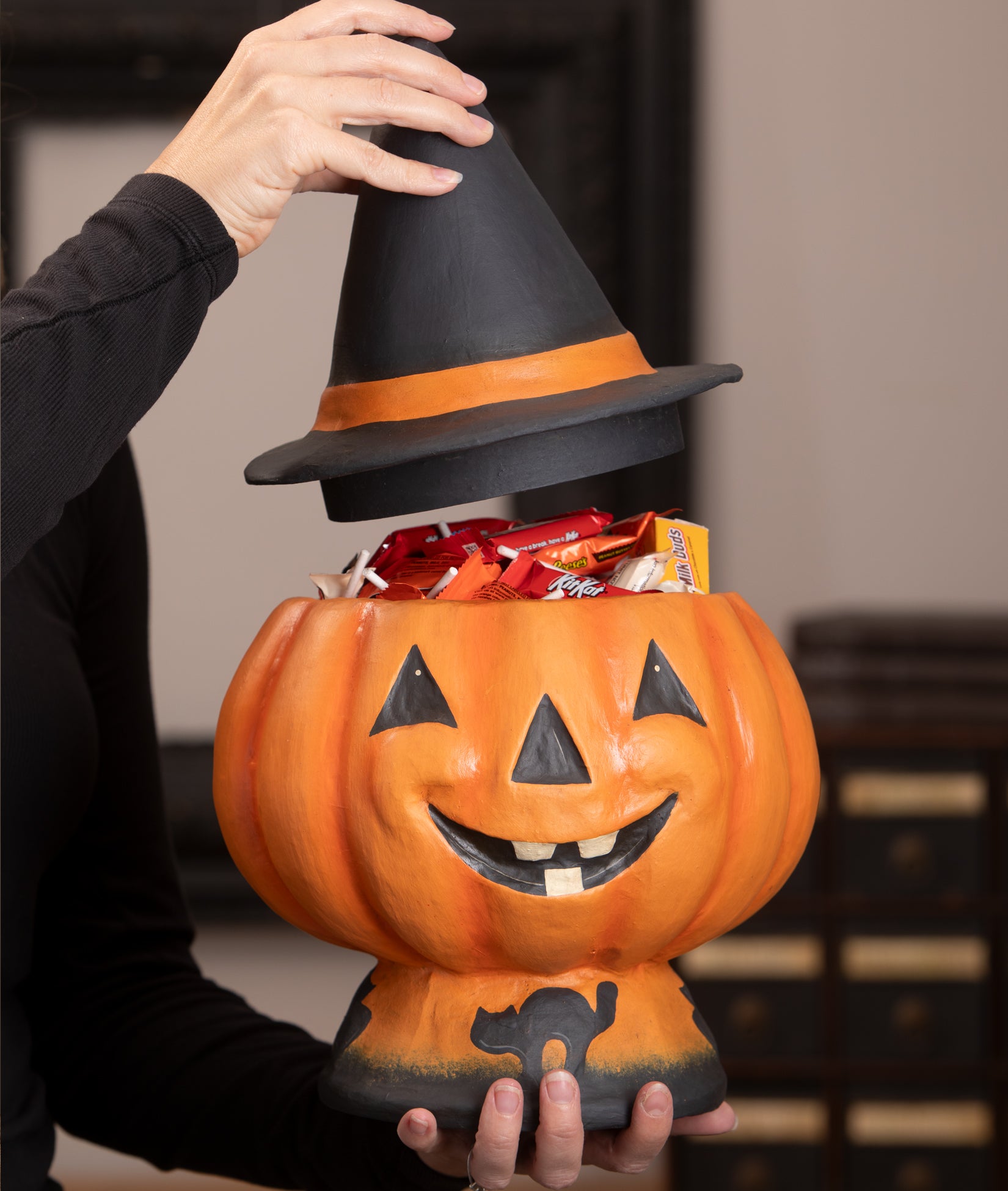 Paper Mache Halloween Jack-O-Lantern