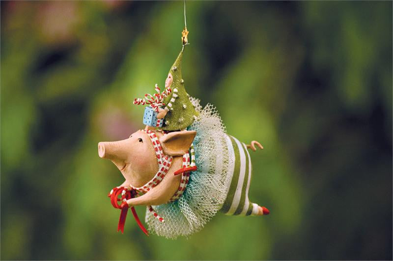 Joyful Flying Pig Ornament