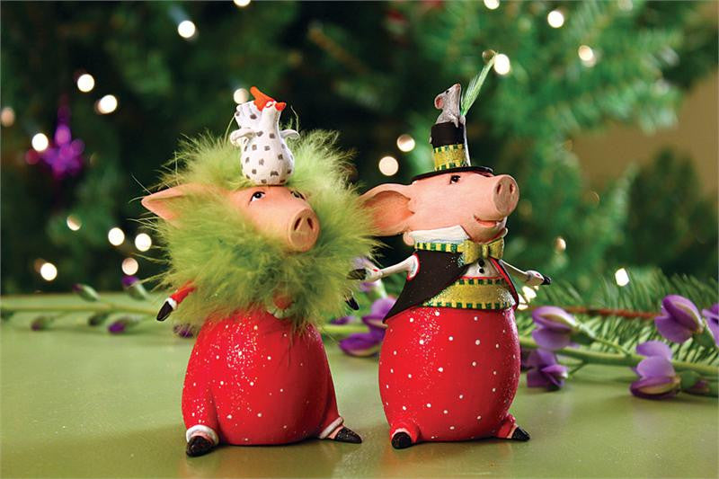 Pierre & Phyllis Pig Ornaments
