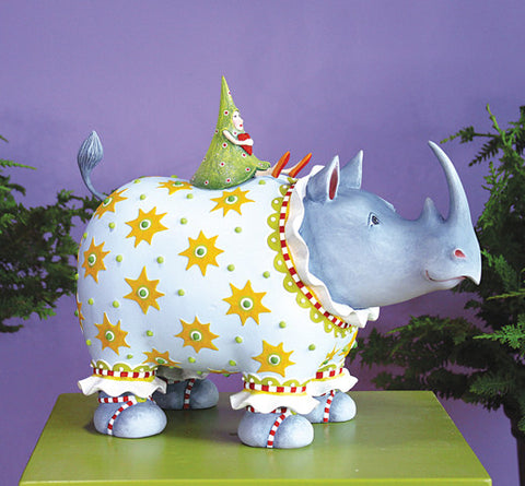 Patience Brewster Krinkles hot Mini Roberta Rhino Ornament In Box Handmade