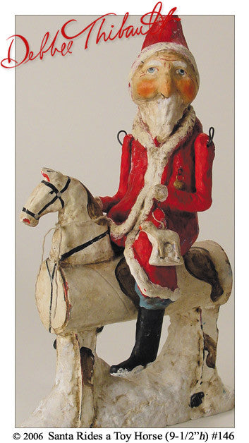 Santa Rides a Toy Horse - Debbee Thibault 