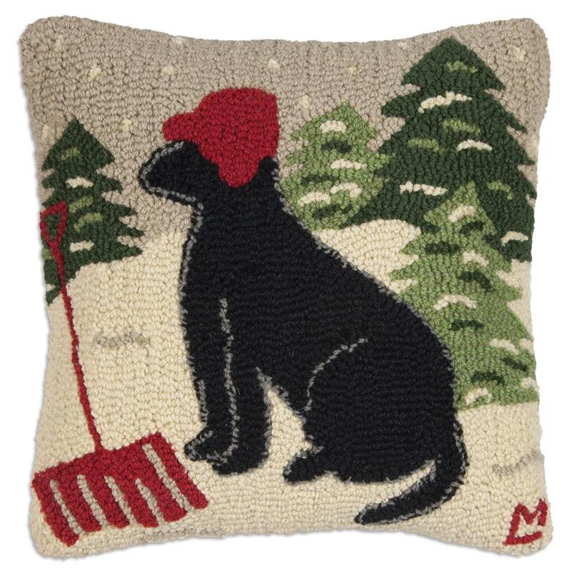 Happy for Snow Dog Pillow