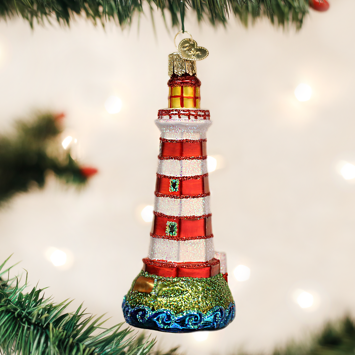 Sambro Lighthouse Glass Christmas Ornament