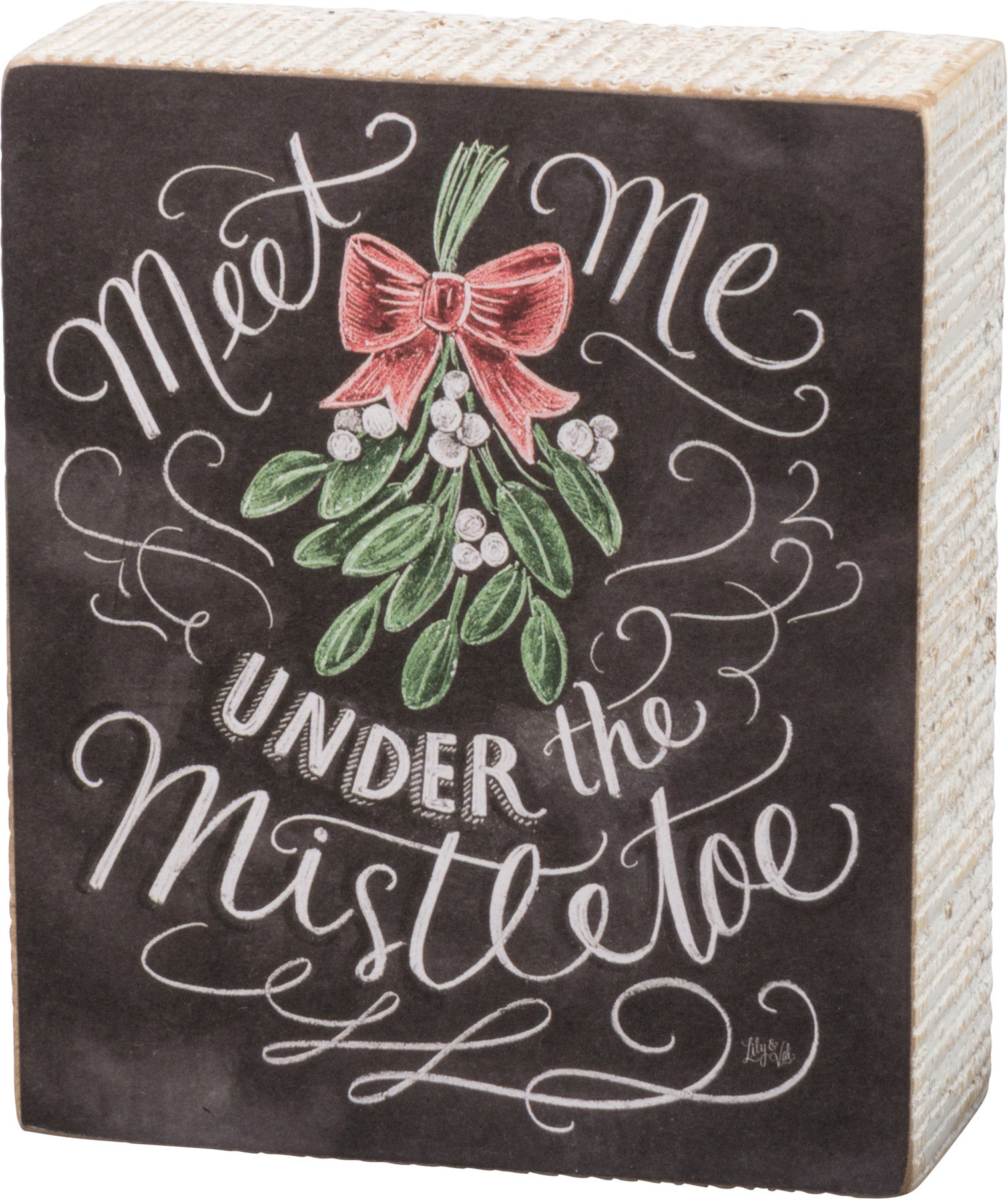 Meet Me Under the Mistletoe Chalk Sign - Christmas Box Sign