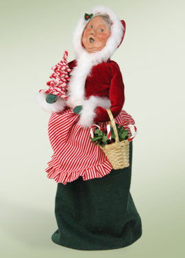 Candy Cane Mrs. Claus Byers Choice - TheHolidayBarn.com