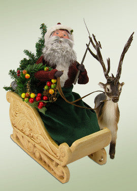 Santa in Sleigh with Caribou