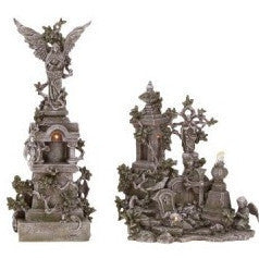 Haunted Cemetery with Angels - Graveyard Figurines
