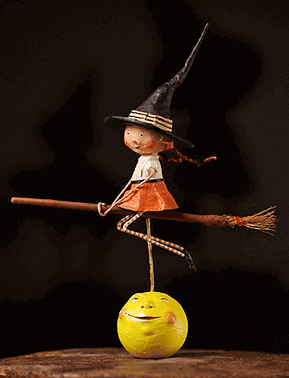 Becca's Broom Ride - Lori Mitchell Witch Halloween Figurine