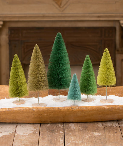 Bethany Lowe - Peaceful Mini Bottle Brush Trees – THE RED DOOR