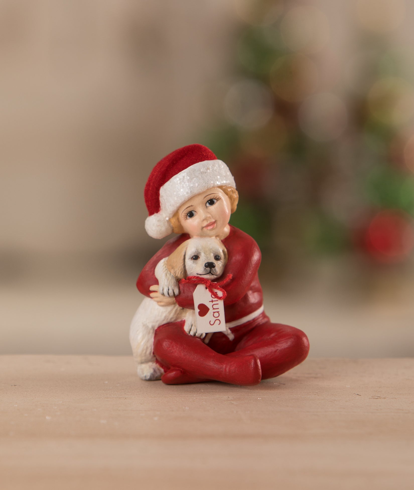 Lisa's Christmas Puppy Surprise Figurine by Bethany Lowe