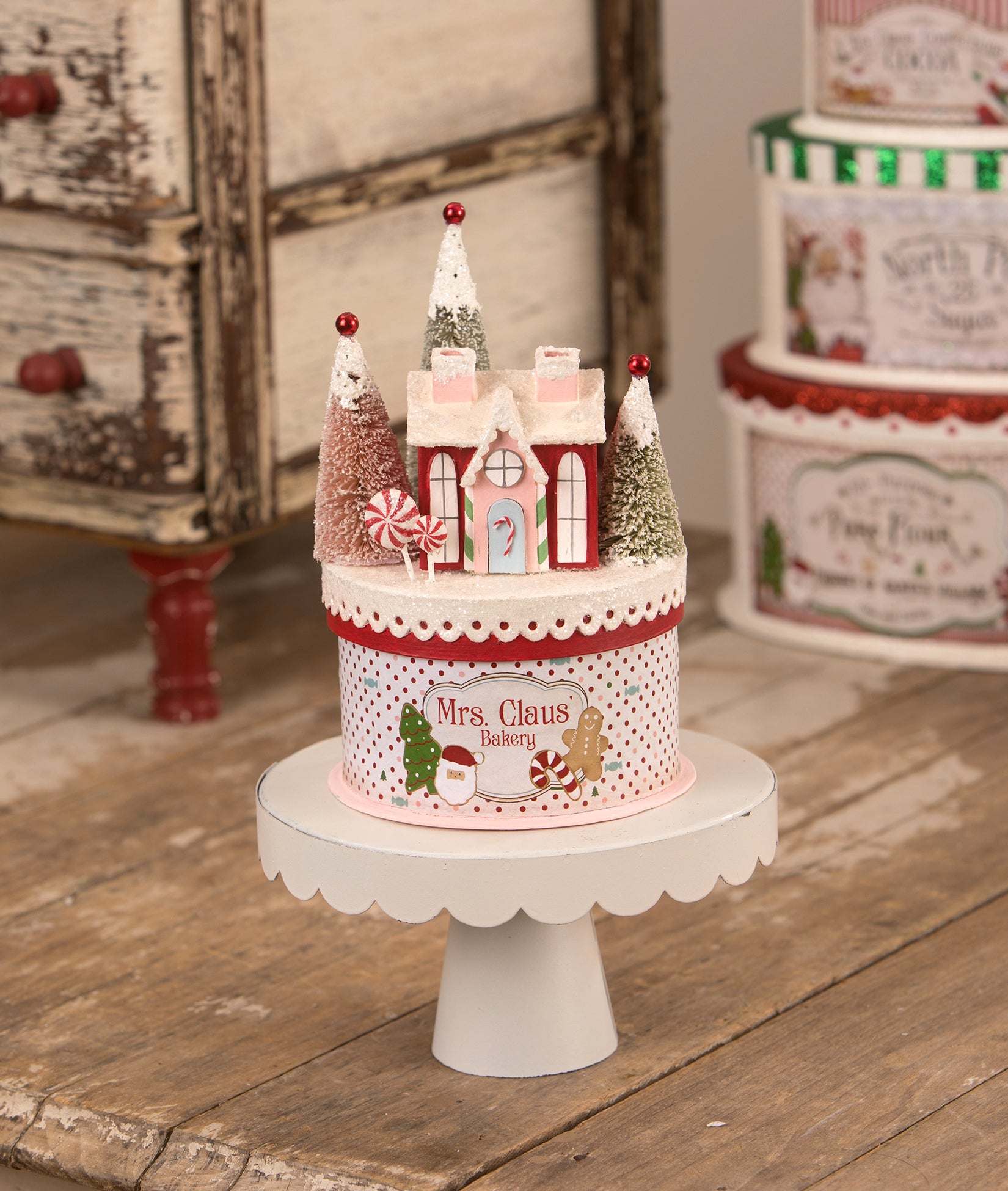 Mrs. Claus's Bakery on Box by Bethany Lowe