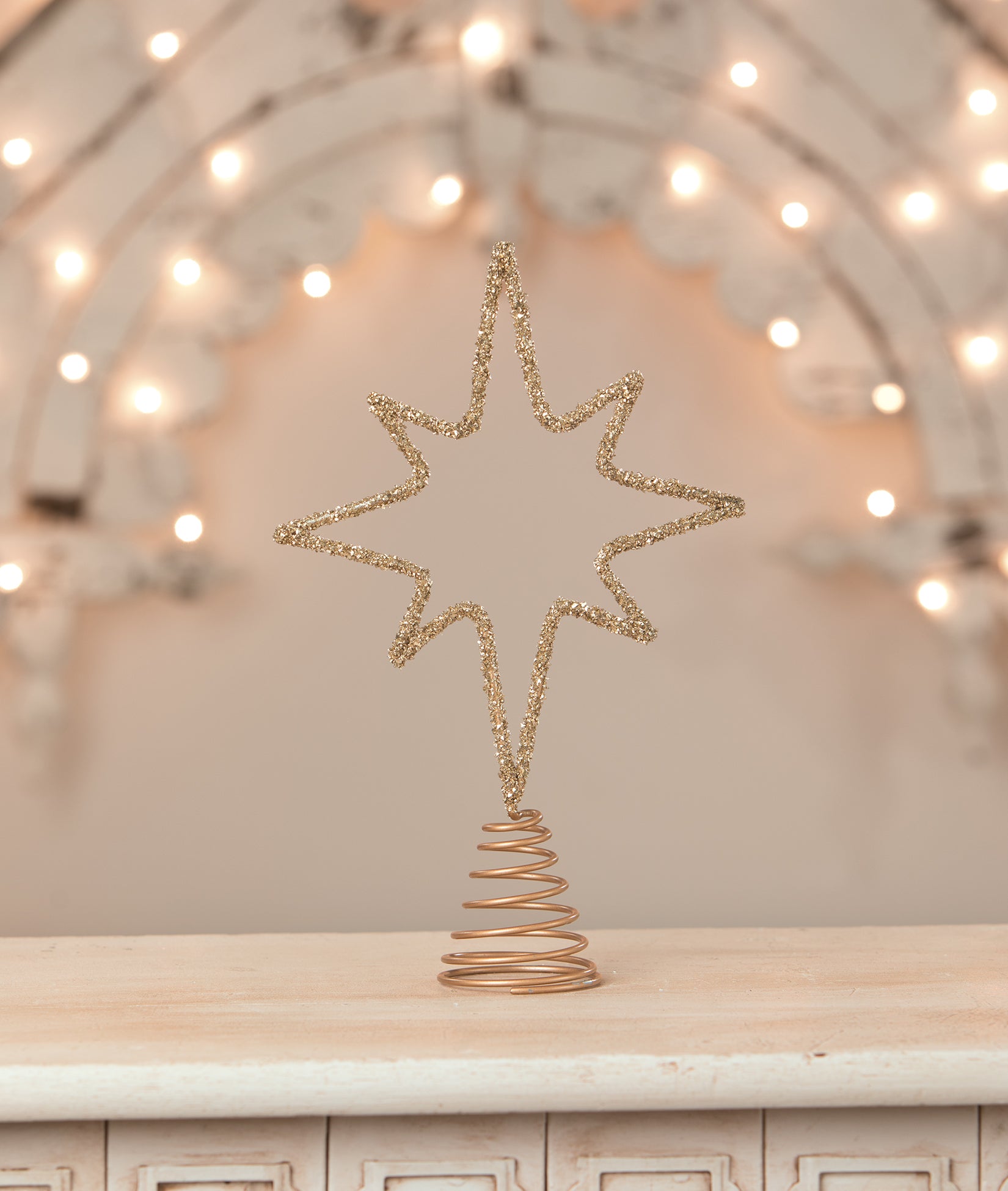 Fireworks Tree Topper Christmas Gold Star Tree Topper