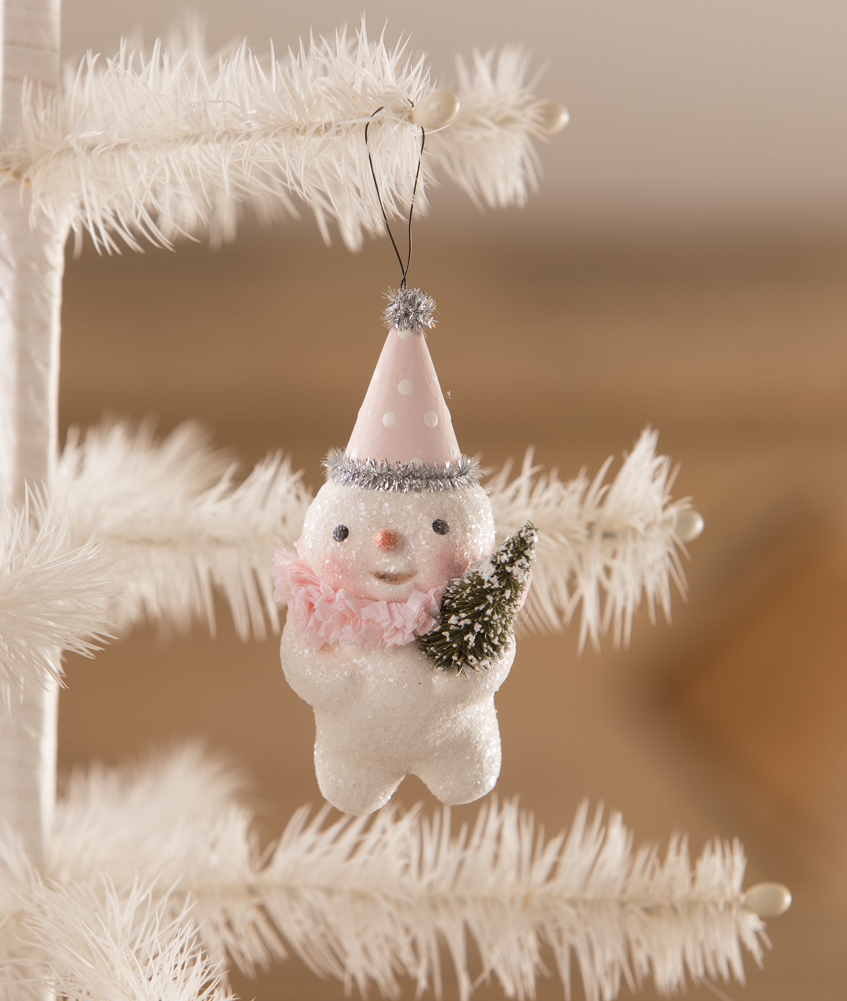 Party in Pink Snowman Ornament