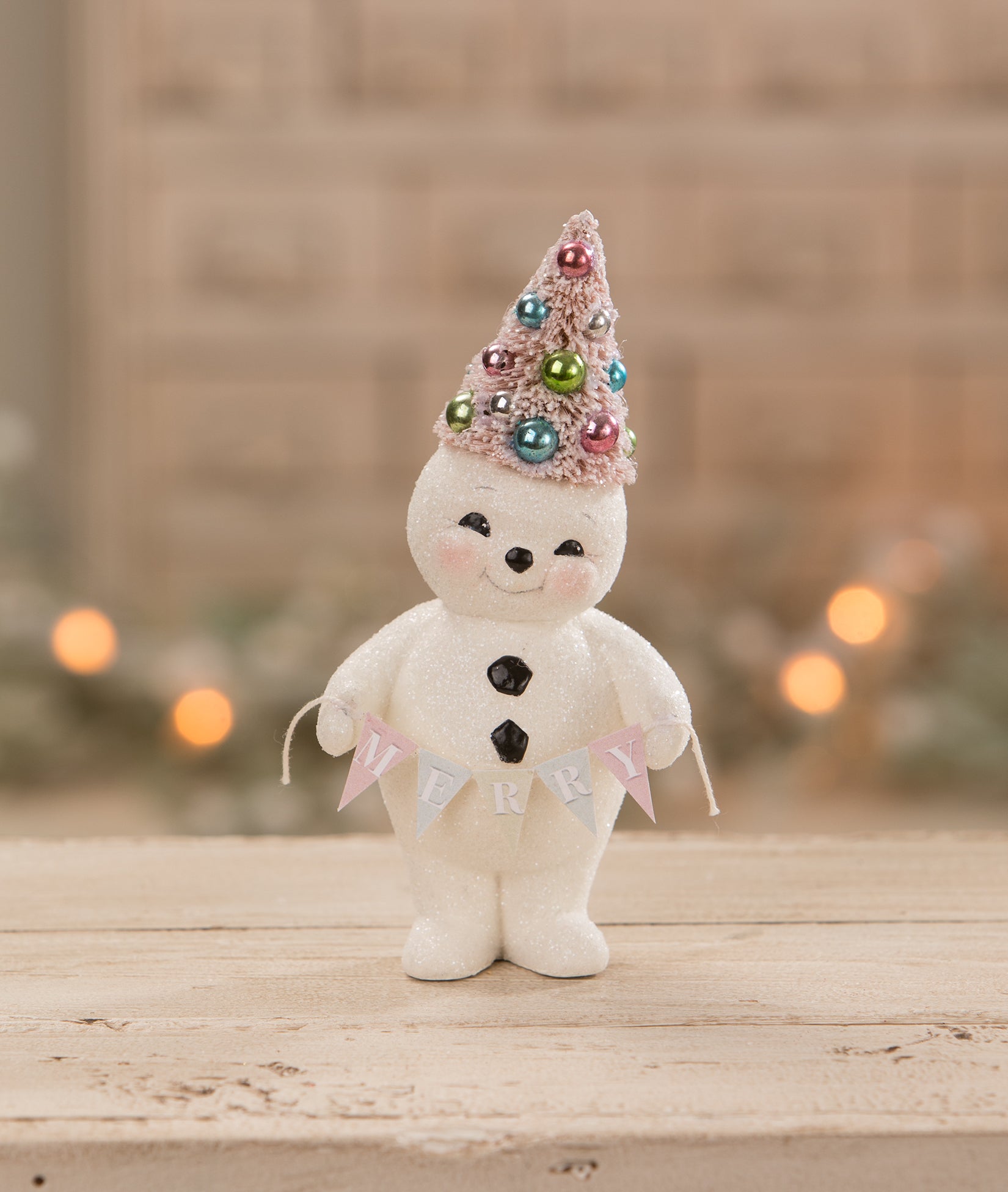 Pastel Merry Snowman with Tree by Bethany Lowe