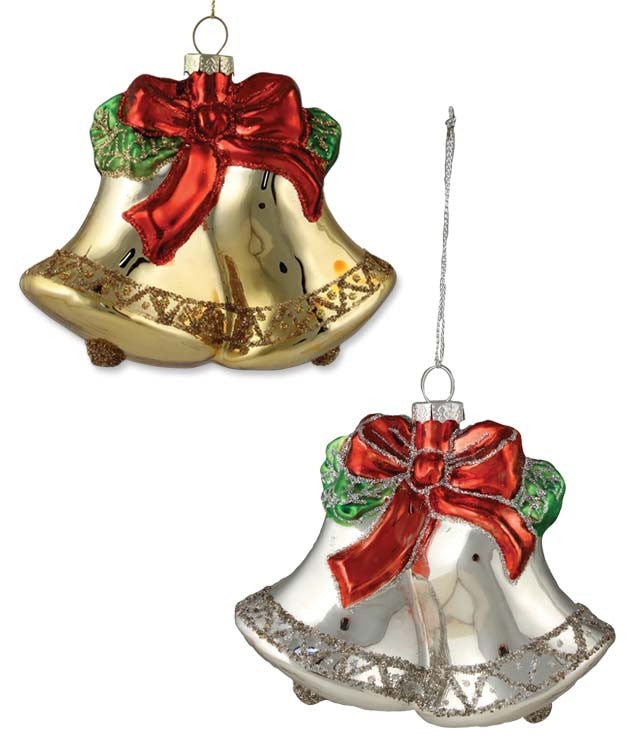 Retro Bells Glass Ornaments