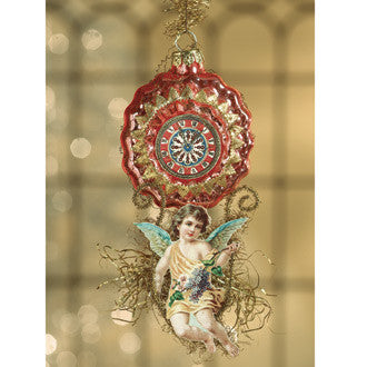 Fanciful Glass Clock with Angel