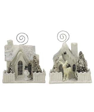 Ivory Cottage Placecard Holders/Ornaments