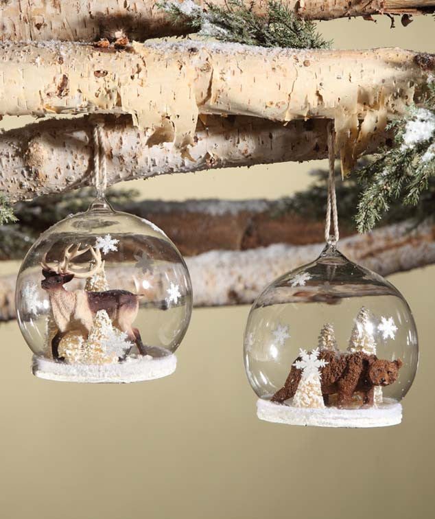Woodland Snow Globe Ornaments